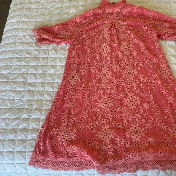 Johnny Was Malfi Salmon eyelit boho mini dress - Picture 12 of 12